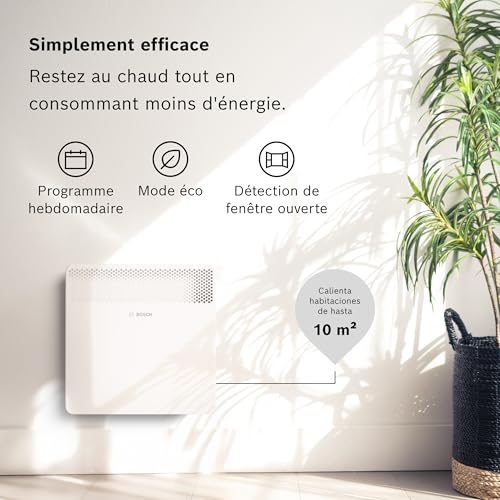 Convector Électrique Bosch Hc4000 10 Avec Protection Anti gel Et Verrouillage Enfant - vue 3