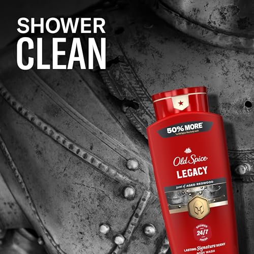 Image of Old Spice Body Wash for Men, 24 /7 Shower Fresh & Clean with Daily Use, Lasting Signature Scent, Refreshing Lather, Moisturizing Formula, Legacy with Coconut, Pine & Cedar Scent, 24 oz