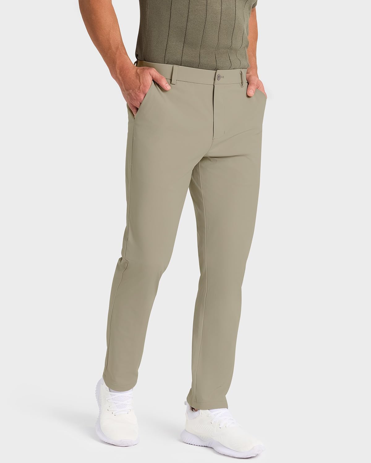 Mens Classic Fit Golf Pants Stretch Dress Pants 30''/32''/34'' Lightweight Casual Suit Pants with Pockets - Image 4