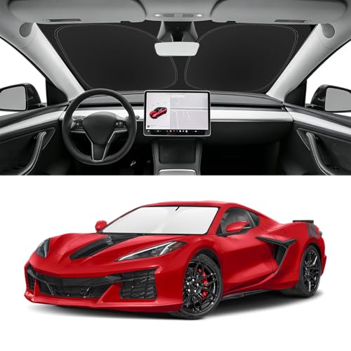 Image of Custom Fit Windshield Sun Shade for Chevy Corvette C8 2020-2026