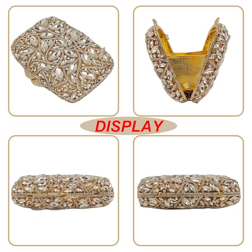 Image of Colorful Crystal Clutch Box Handbag Women Sparkling Evening Bags for Wedding Party Prom Purse