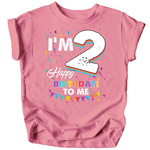 Olive Loves Apple Second Birthday I'm 2 Happy Birthday to Me T-Shirts for Girls and Boys Mauve Shirt 3T