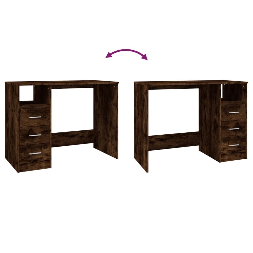 Scrivania con cassetti Incensi 102 x 50 x 76 cm, 3 cassetti e 1 scomparto aperto per ufficio, casa e studio, materiale in legno resistente, moderno