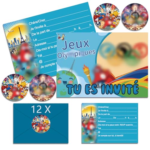 Carte Invitation Anniversaire,Lot De 24 Carte D’Invitation Licorne Avec 24 Enveloppes,Invitation