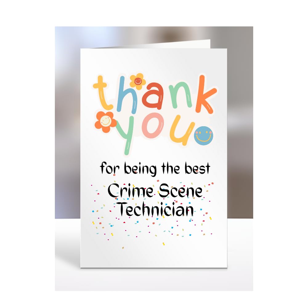 Thank you card for Crime Scene Technician, men, women, him, her, colleague, boss, manager, supervisor, friend, gifts, presents for christmas, A5-212a_169 โ image 1