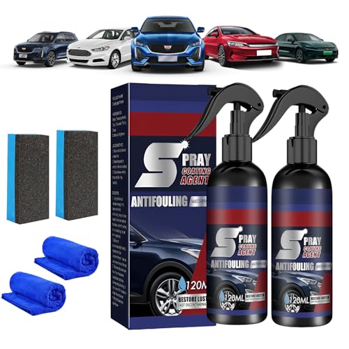 La Mejor review de Spray pinturas brillantes Top cinco. 35 Spray de recubrimiento de coche de acción rápida 2PCS, High Protection Quick Car Coating Spray,Spray de recubrimiento de coche refrescador,Spray de coche de 3 en 1 con...