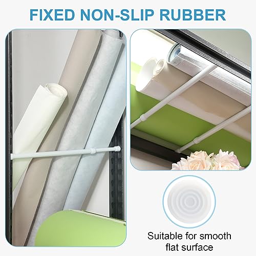 Image of 5 Pack Tension Rod 16 to 28 Inch, Goowin Small Tension Rod, 5 /8 inch Diameter No Drilling Expandable Short Tension Rods Spring Rods, Tension Rods for Closet, Cupboard, Hanging Clothes, White