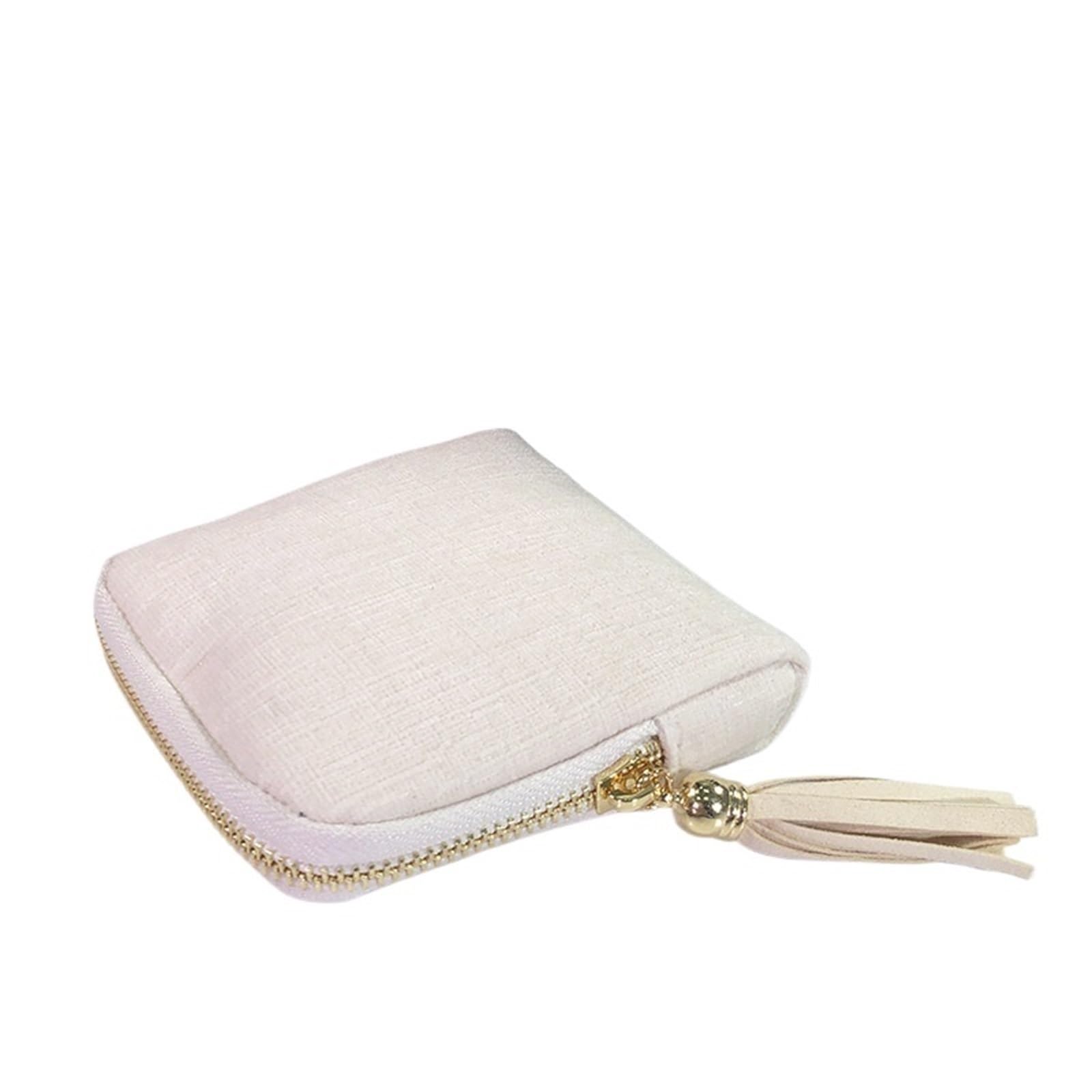 WEOKDFHA Jewelry Storage Bag Portable Jewelry Storage Bag Travel Jade Bracelet Large Capacity Zipper Packaging Device(White)
