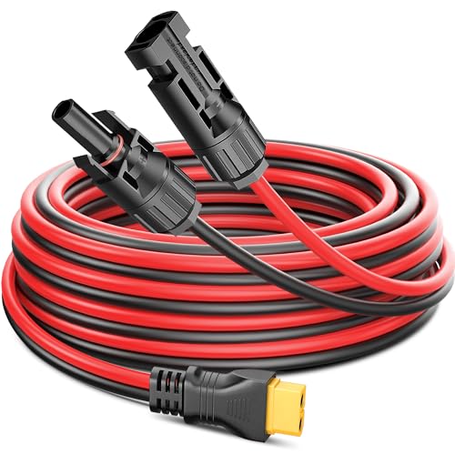 Gonifeto Solar Connector to XT60 Cable (12AWG 9ft) - Charging Wire for Solar Panel Ecoflow Generator, Injection Molding XT60 Adapter Extension Cord for Portable Power Station