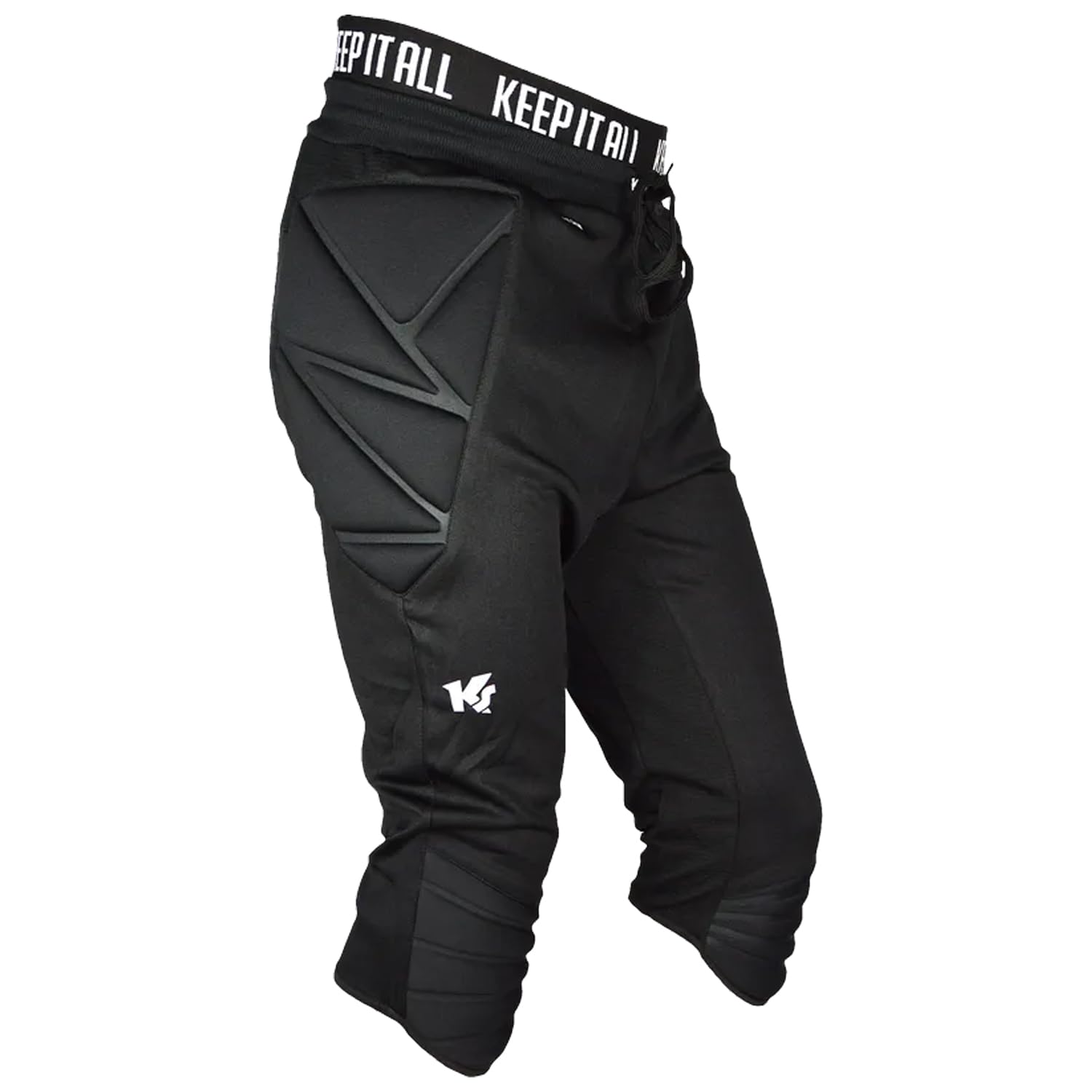 KEEPERsport - gepolsterte Profi Torwarthose 3/4 für Erwachsene und Kinder - Torwartkleidung für Training und Spiel - Größe 128-XXL - Farbe schwarz