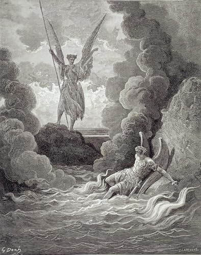 Impressions d'art mural Satan et Belzébuth Gustave Doré vintage premium
