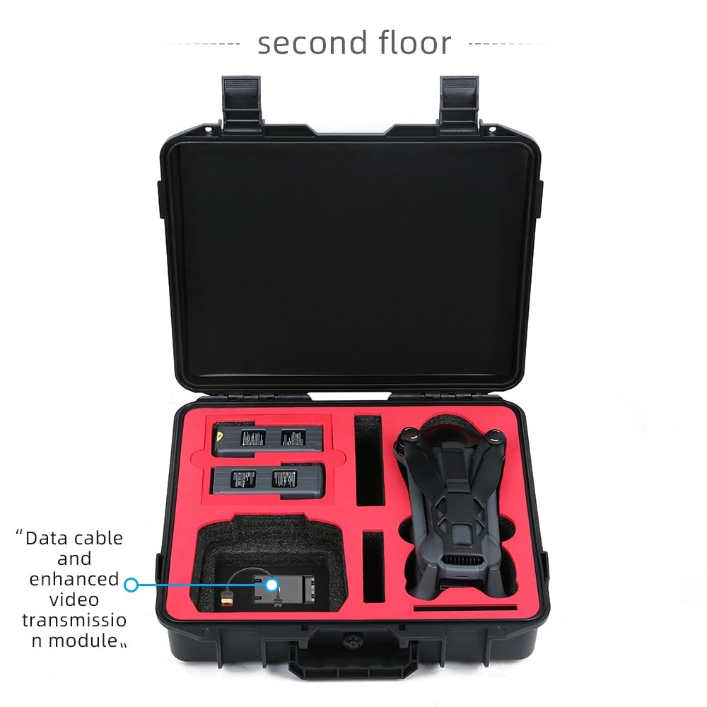 Custodia protettiva rigida impermeabile per DJI Mavic 4 Pro, custodia per telecomando RC 2, batterie e accessori, custodia protettiva portatile antiurto per drone, Nero , Custodia protettiva rigida