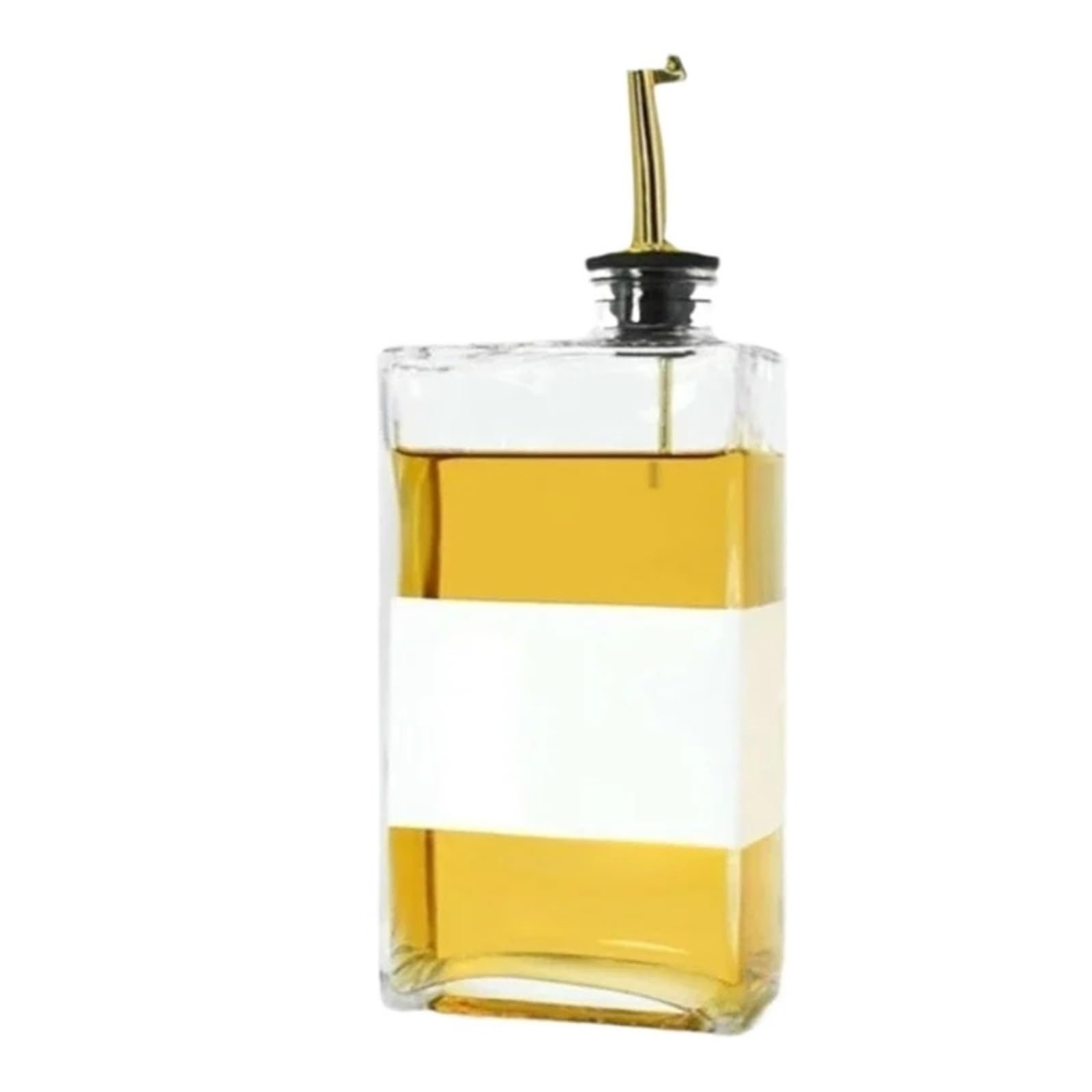 Glas Olspenderflasche, rechteckiger Behalter fur Essig Sirup | Glaskorper, 350 ml oder 500 ml, mit Etiketten und Trichter(Dark Khaki)