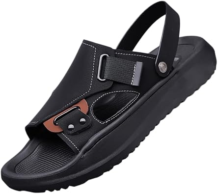Mens Large Size Open Toe Sandals Casual Platform Slide Slippers Non Slip Thick Sole Outdoor Driving Beach Summer Shoes