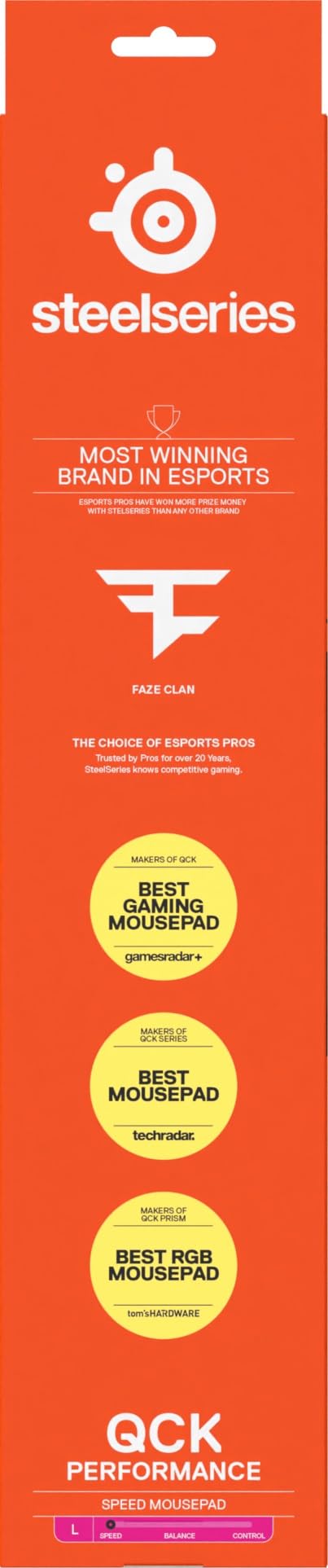 SteelSeries, podkładka QcK L Performance Speed - Dodatkowa gęstość dająca poślizg - Niskoprofilowe przeszycia krawędzi - Antypoślizgowa podstawa z neoprenu - Rozm. 490 x 420 mm - FPS, MOBA, RTS, MMO