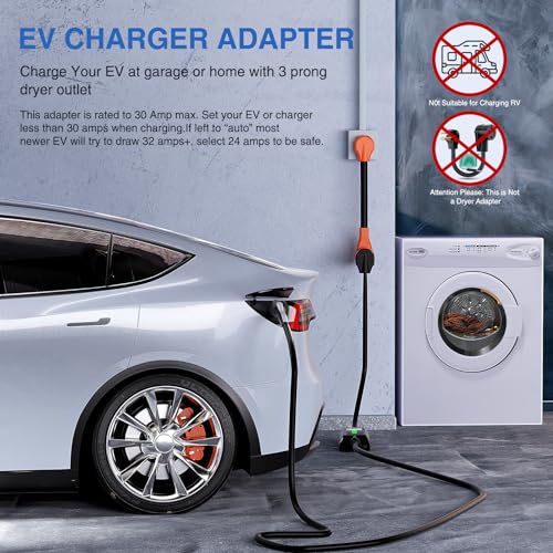 Image of Nilight EV Adapter Cord 30 Amp to 50 Amp 3 Prong Pure Copper Old Dryer Outlet to EV Plug Conversion Heavy Duty 10 Gauge Wire Nema 10-30P to 14-50R 30M /50F for Level 2 EV Using
