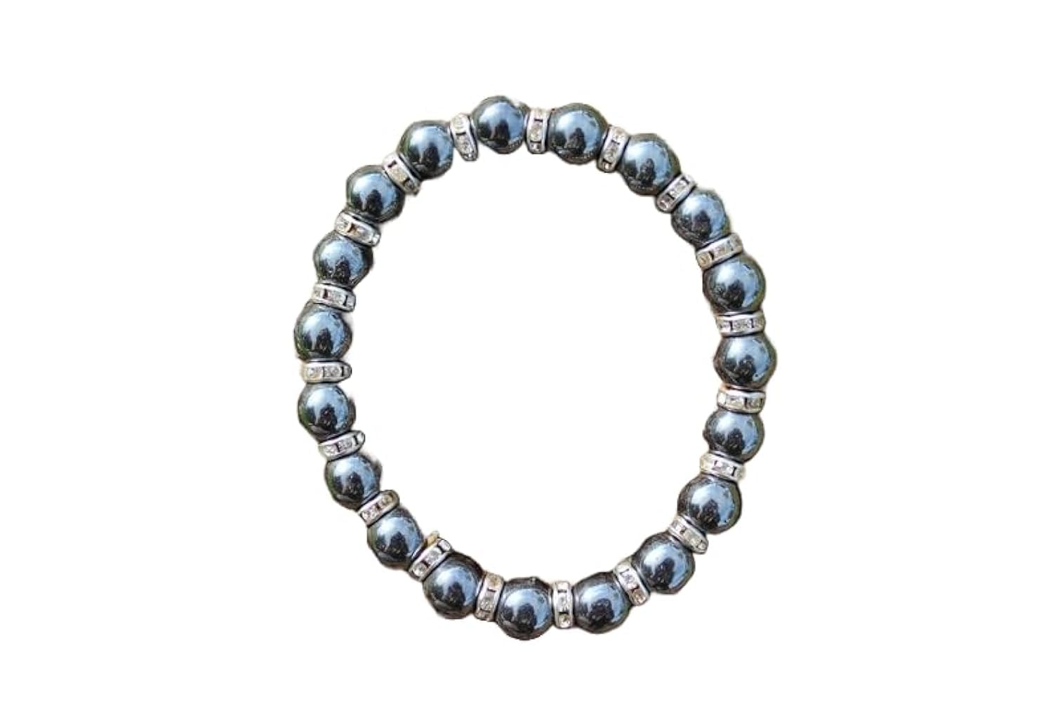 LKBEADS Naturalna hematyt 8 mm rondelle smooth 7 cali półprecyzyjne koraliki bransoletka z koralikami dla mężczyzn i kobiet, uzdrawiająca, kryształowa, rozciągliwa, bransoletka z koralikami, uniseks,