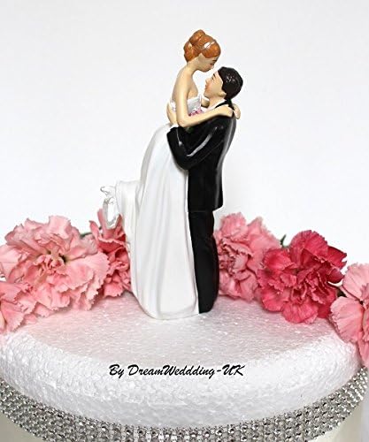 DreamWedding-UK Bride and Groom Humorous Cake Topper Sitting/Standing Unusual Funny Couple for Wedding Celebrations Artificial Resin - Image 3