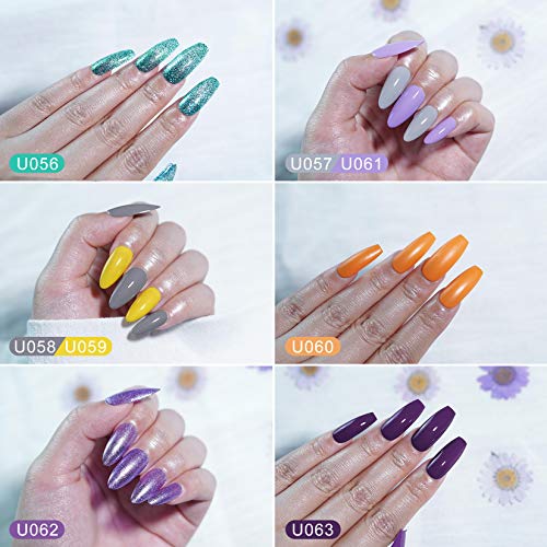 Umikk 24 Stück Gel Nagellack Set 21 Farben 5ml mit Basis No Wipe Top Matte Decklack 10ml UV LED Cure Coral Orange Weiß… – Bild 6