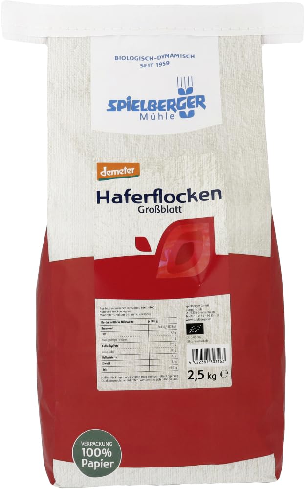 Haferflocken Großblatt, demeter 6 x 2,50 kg
