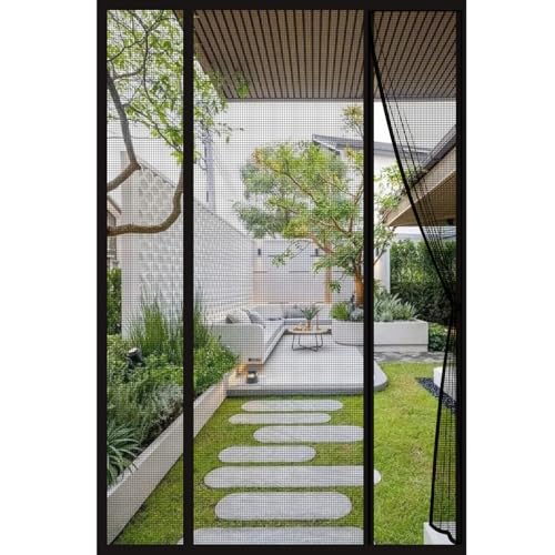 Zllzpzd Moustiquaire Porte Fenetre Magnetique Rideau de Porte,140x220 cm Rideaux Anti Mouches pour Porte,Fermeture Automatique Moustiquaire Fenetre,Sans Perçage Maille Ultra-Fine Antimoustique