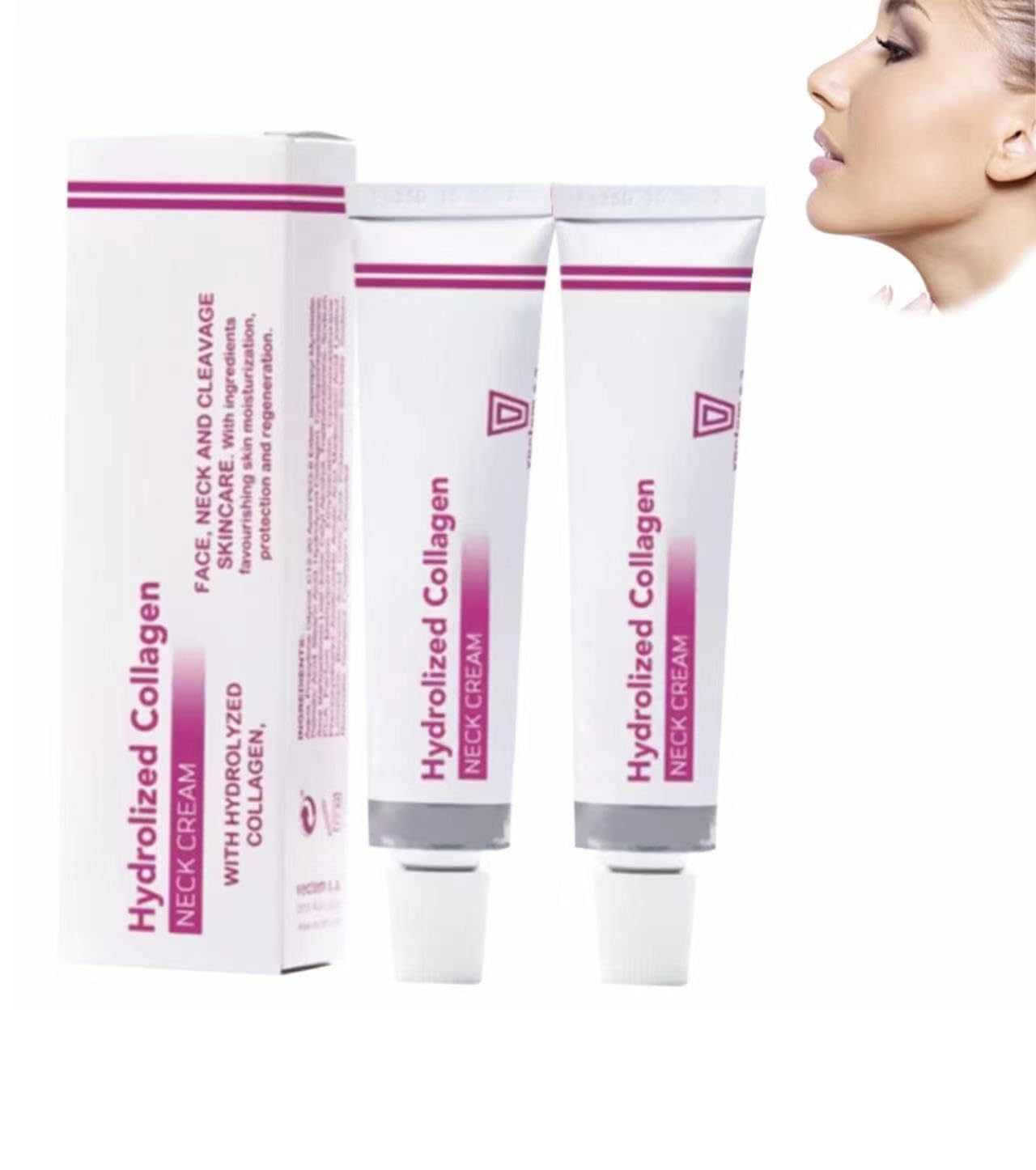 Spain NECKPON Hydrolized Collagen Neck Cream, Neck Firming Cream Tightening Sagging Skin Anti Aging Collagen Firming Cream for Neck (2pcs)