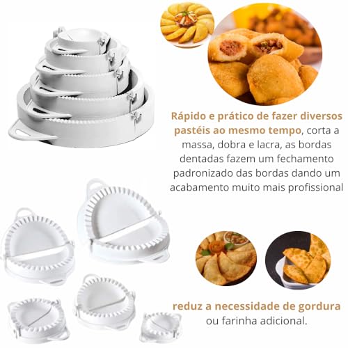 【Forma Para Pastel Plástico 5 Tamanhos】Conjunto de Forma Para Fazer Pastel Fogazza,Manual Cortador M