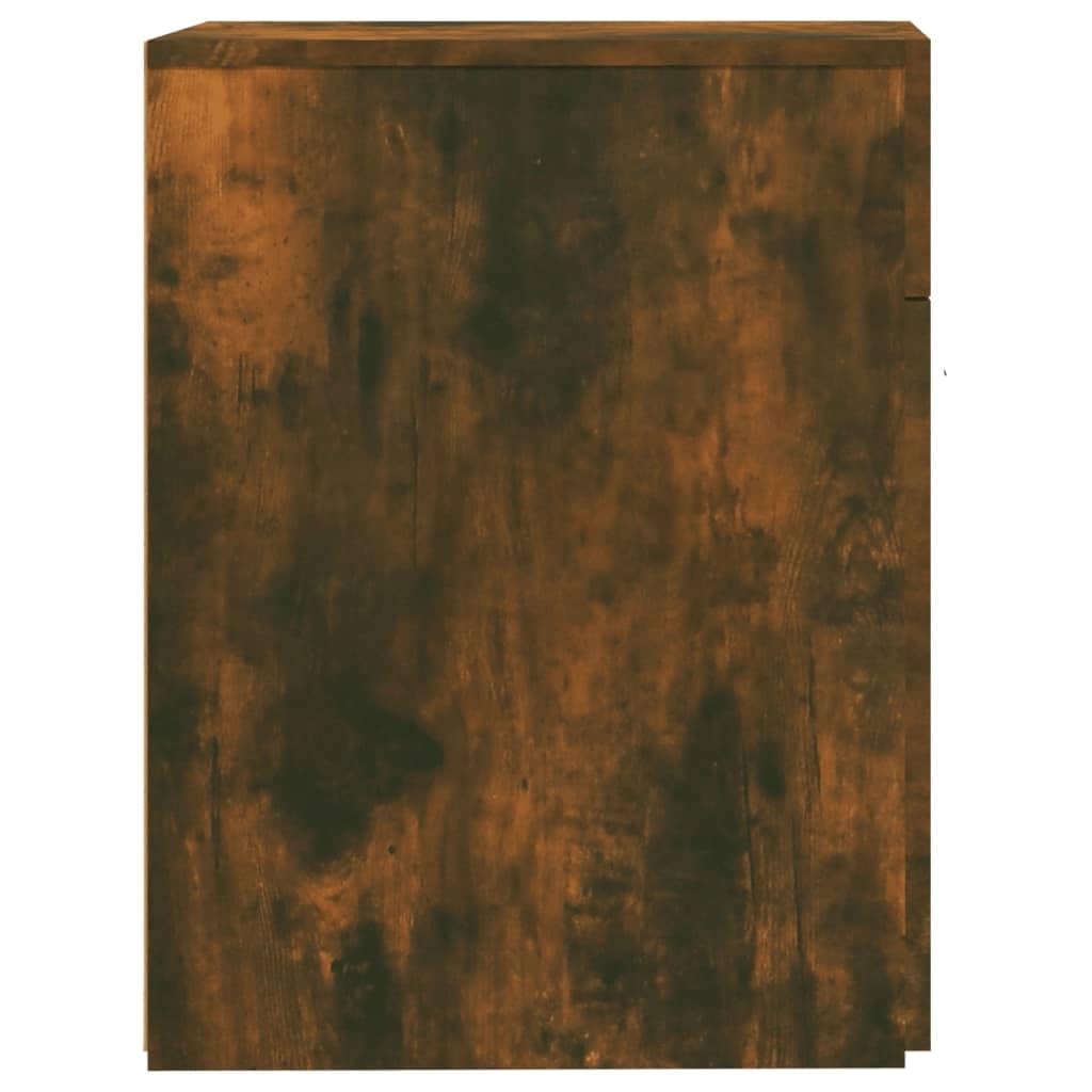 Armoire à pharmacie en bois de chêne fumé - 20 x 45,5 x 60 cm - Design moderne avec espace de rangement et fixation murale - Pour petits couloirs, chambres et salons