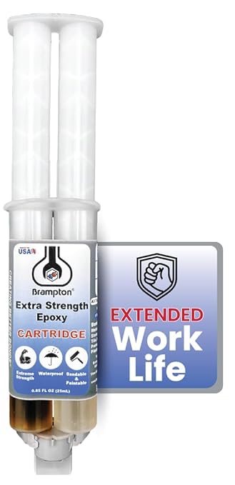 Brampton Extra Strength Epoxy, 20-Minute Work Life, Waterproof 2-Part Epoxy Glue Kit for Tile, Metal, Ceramic, Glass, Wood, Stone, Strong Bonding, Sandable, Paintable Resin, Easy 1:1 Mix, 0.85 oz