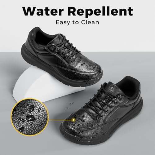 FitVille Men Wide Walking Shoes Casual Comfortable Dress Shoes Lightweight Arch Support Oxford Shoes Non-Slip Vegan Leather Business Sneakers4