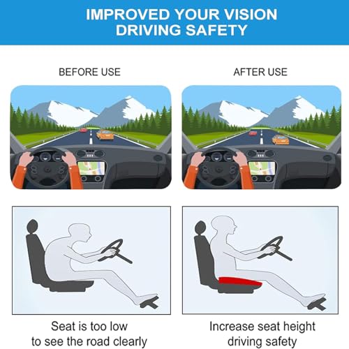 Coussin de siège auto portable rose pour augmenter la hauteur des conducteurs - 3