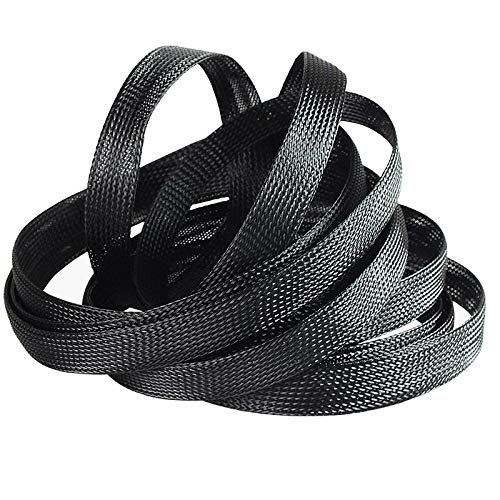Organizador Cables,Cubre Cables Color Puro Aislado Trenzado Manga Apretada Alambre de Mascota Manga expansible de Cables ignífuga ignífuga Trenzado Trenzado Tubo de Malla(Color:Black,Size:50M-8mm)