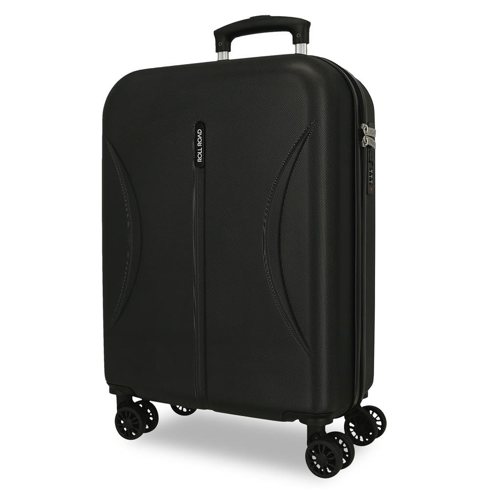 Joumma Roll Road Formentera Cabin Suitcase Black 38x55x20 cm Rigid ABS Integrated Combination Padlock 35L 2.6kg 4 Double Wheels Hand Luggage