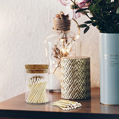 Image of 2 inch White Matches in a Jar + Striker Stickers Included | 100 Classy White Tip Decorative Safety Matches with a Cork Top Glass Holder | Gifts, Home Decor, & Candle Accessories by Thankful Greetings