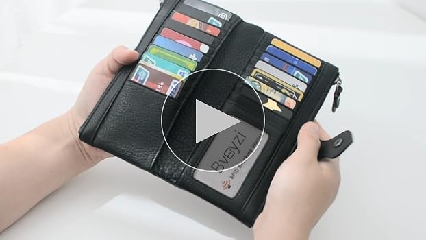 Bveyzi Women Soft Leather RFID Blocking Bifold Slim Wallets Ladies