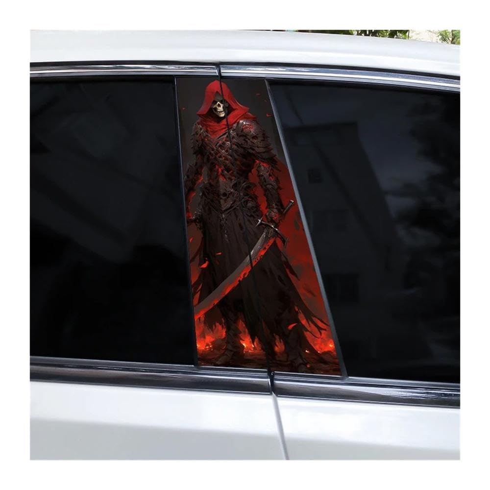 Bertdcx E Skull Knight Car B Pillar Sticker Diy Car Window Pillar Vinyl Waterproof Auto Parts(E)