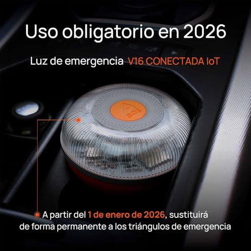 FlashLED Notlicht V16 DGT 3.0 mit Hülle, mit Geolokalisierung, App inklusive, SIM-Karte und kostenloser Datendienst bis 2038, magnetischer Boden
