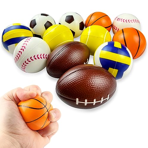 Pallone Spugna, 12 Pezzi Palla di Spugna Calcio, Palla Gommapiuma, Palline Antistress Bambini, Palla Piccola per Bambini, Divertente Sollievo Dallo Stress Adatto a Bambini Adulti