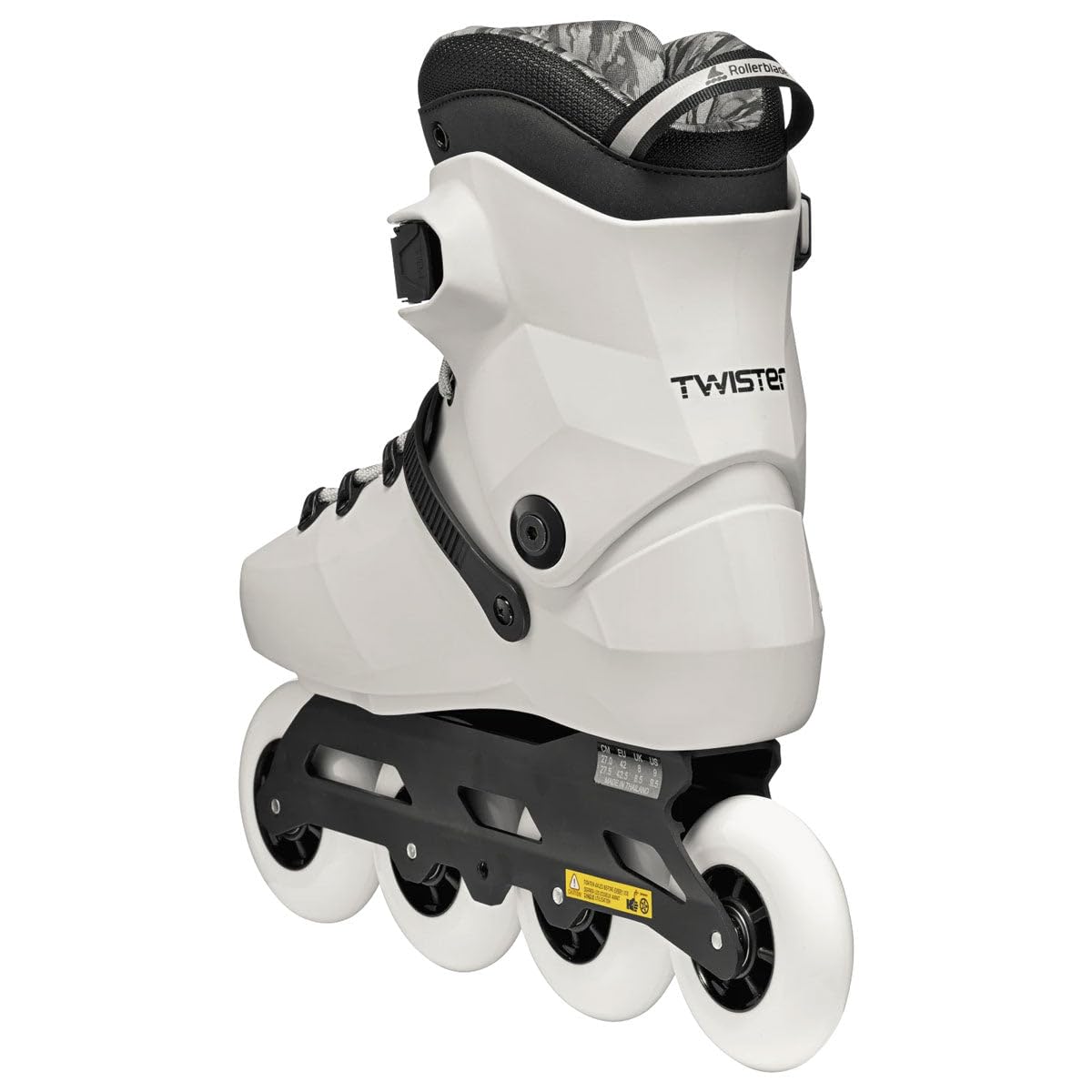 Rollerblade Patines Freeskate Urbanos Twister 90R 4x90mm Rocker Carcasa Rígida Guía Aluminio White Smoke Blanco Negro 43-44