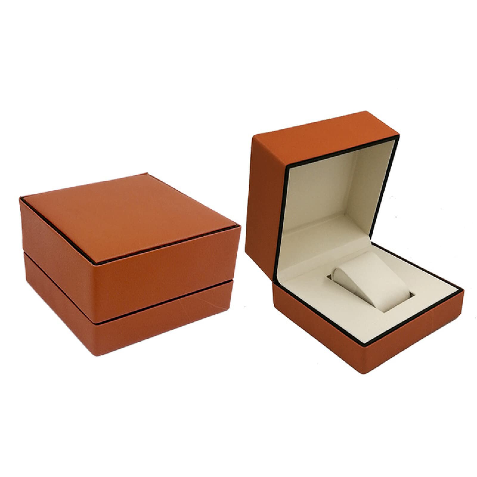 Watch Organizer 1 Slot Horlogedoos Pu Lederen Dames Geschenkdoos Horloge Opbergdoos Oranje