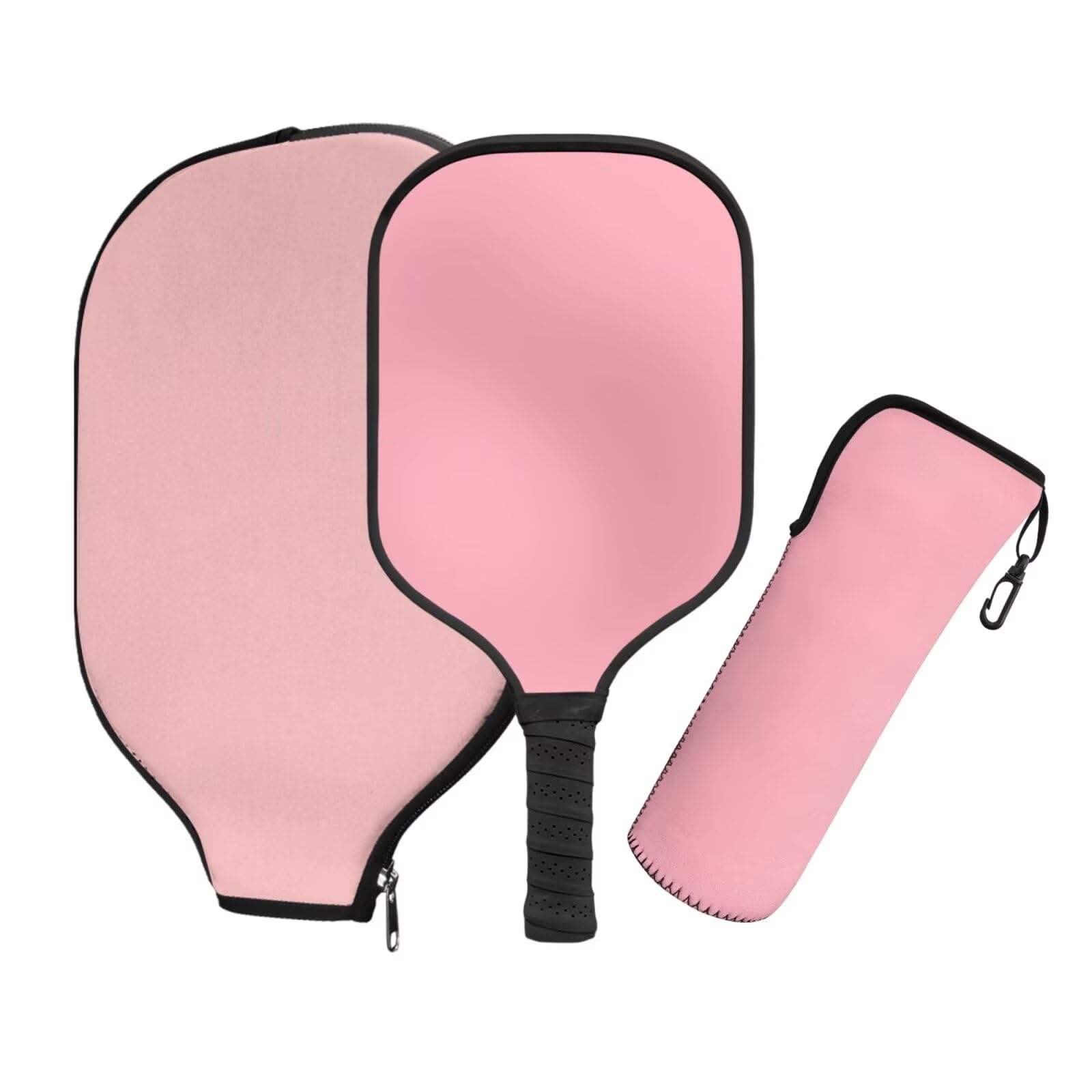 TSOVTHRID 3 in 1 Pink Pickleball Paddles Set Pickleball Paddle Case Fiberglass Surface Pickleball Racket with Cushion Comfort Grip Pickleball Bag Pickleball Rackets for Adults and Teenager