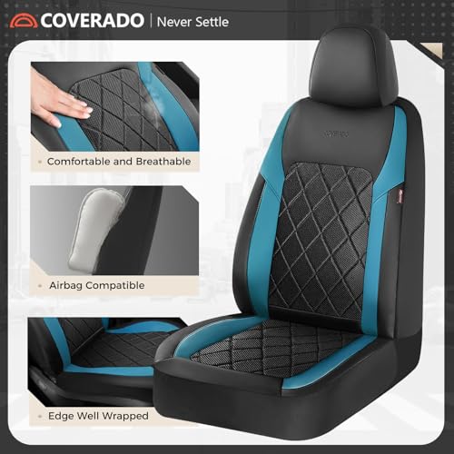 Image of Coverado Car Seat Covers, Front Seat Covers, 2 Front Automotive Seat Cover, Mesh Breathable Seat Protectors, Universal Fit for Most Cars