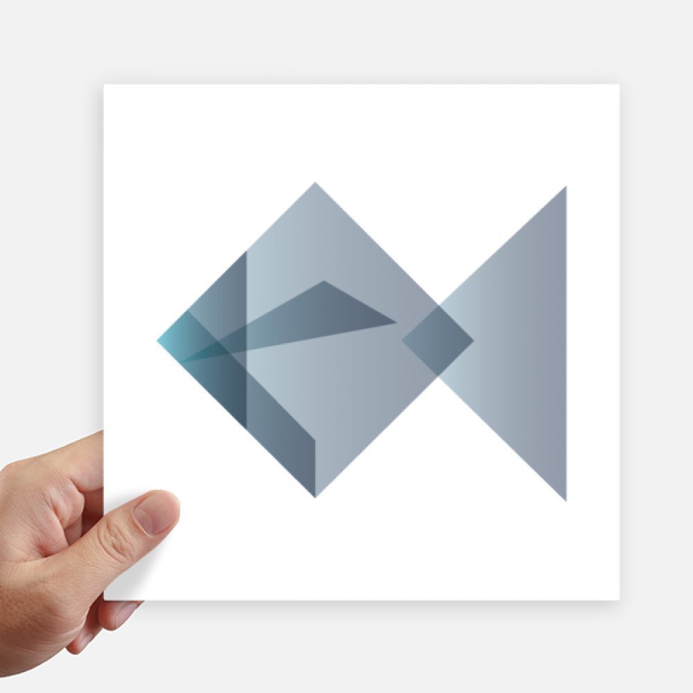 Autocollant carré géométrique poisson d'origami 20 cm pour décorer mur et PC