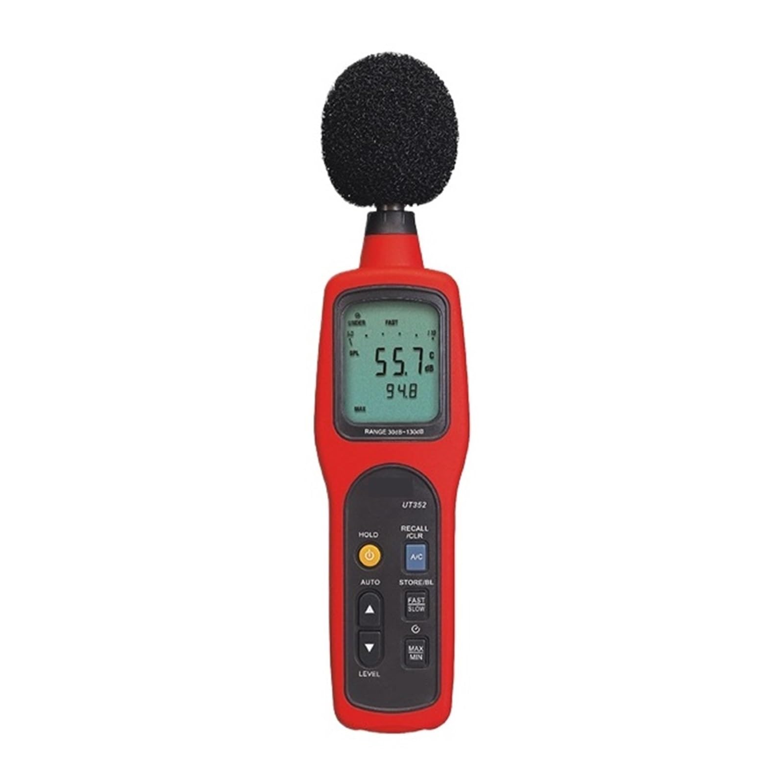 Misuratore di Decibel, misuratore di Livello sonoro Digitale, Tester di monitoraggio del Rumore da 30 a 130 Db, frequenza 31,5 Hz ~ 8000 Hz con Funzione di Allarme