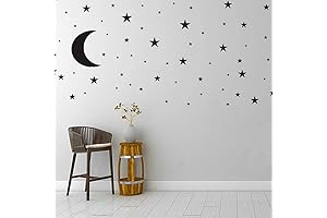 Moon and Stars Wall Art Decal for Enchanting Nursery Decor