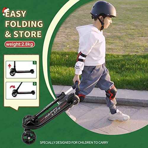 Image of besrey 3 Wheel Scooter for Kids Ages 3-10 with 4 Adjustable Height | LED Light Wheels, Foldable Toddler Scooter, Extra Deck, Lean-to-Steer Design, Sturdy and Safe