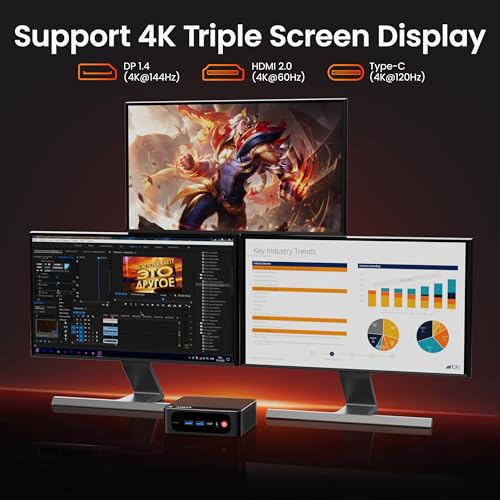 Beelink Mini PC, SER5 Pro 5825U AMD Ryzen 7 (Up to 4.5GHz) 16GB DDR4 500GB PCle 3.0 SSD Mini Desktop Computer, 2.5G LAN, Wifi6/BT5.2,HDMI/DP/Type-c/4K Triple Display Windows 11 Pro Micro PC