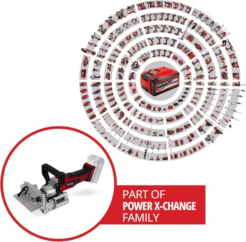 Einhell Akku-Flachdübelfräse TE-BJ 18 Li-Solo Power X-Change (18 V, Li-Ion, stufenlose Winkel-/Höheneinstellung, 6-stufige Tiefenverstellung, ohne Akku & ohne Ladegerät)