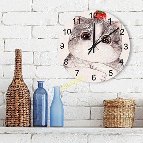 Horloge murale decoration chat mignon idee cadeau maison originale - 4
