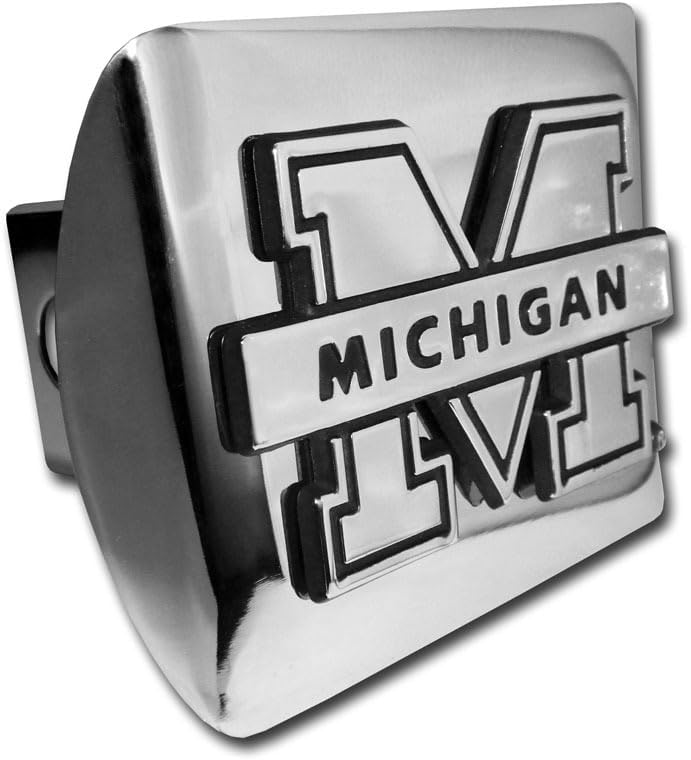 Elektroplate University of Michigan (U with Michigan) Shiny Chrome Hitch Cover